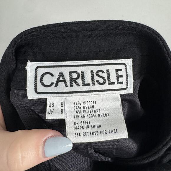 Carlisle Jacket Womens 6 Black Crop Ponte Knit Blazer Military Inspired Luxury - Picture 7 of 12